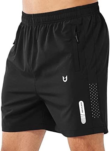 NORTHYARD Men's Athletic Hiking Shorts Quick Dry Workout Shorts 7"/ 9"/ 5" Lightweight Sports Gym Running Shorts Basketball Exercise Black-5inch M