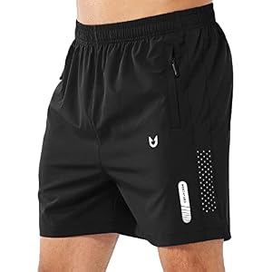NORTHYARD Men’s Athletic Running Shorts Gym Workout 7″/9″/5″ Zipper Pockets | Quick Dry, Lightweight, Breathable, Unlined, Moisture-wicking, Reflective Strips, Elastic Waist, Sports Basketball Tennis
