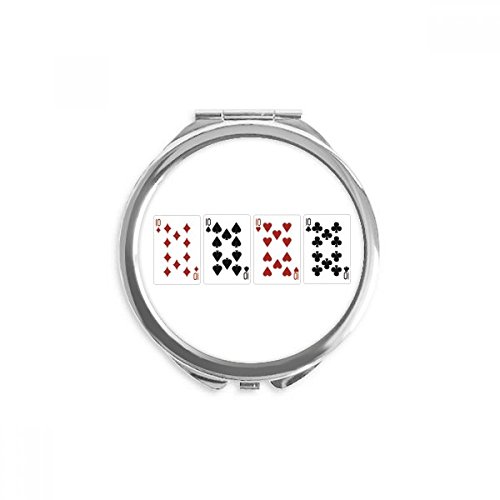 Miroir de maquillage à la main motif carreau trèfle haute clarté