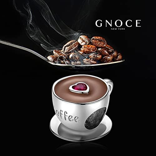 GNOCE Afternoon Coffee Charm Bead Sterling Silver Charm Fit Bracelet/Necklace for Women Girls Wife Daughter