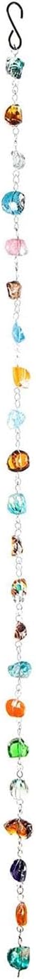 Evergreen Garden 6 Feet Long Colorful Glass and Metal Rain Chains for Gutters | Rain Catcher Chain Replacement Downspout | Decorative Rain Chains for Outside Garden Balcony Porch