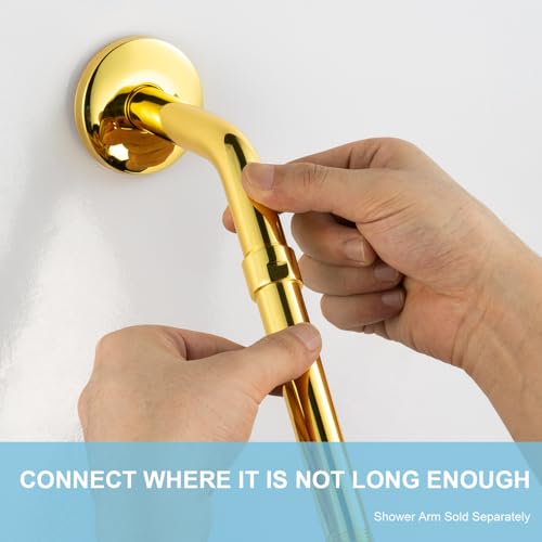 OFFO Shower Head Extension Arm, Shower Arm Extension Shower Head Extender Made of 304 Stainless Steel Shower Pipe Extension, Bright Gold 12 in by OFFO - Image 6
