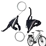 Cycling Shifter Set - 3x9 Speed Thumb Gear Levers, Left Right Brake Shifter Pair, Alloy Construction + Responsive Controls, Compact Handlebar Fit | Road Mountain Folding Bikes for Touring Fitness Out