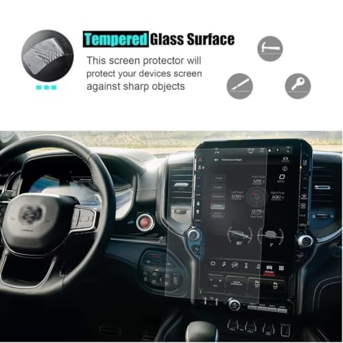 Tempered Glass Screen Protector for 2025 Ram 1500 Uconnect System - 14.5" Anti-Glare & Anti-Scratch by Generic - Image 5
