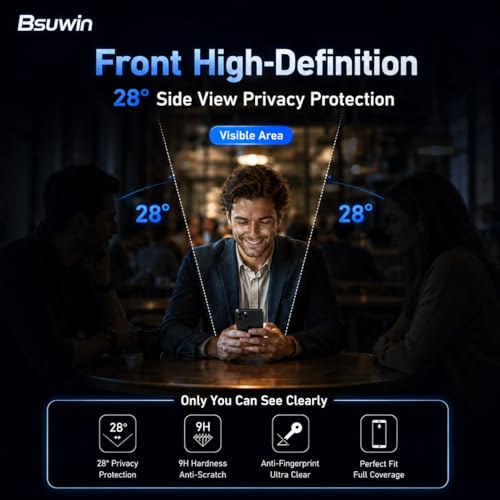 BSUWIN 2 Pack Privacy Screen Protector for Google Pixel 10 and Pixel 10 Pro by BSUWIN - Used condition - Image 4