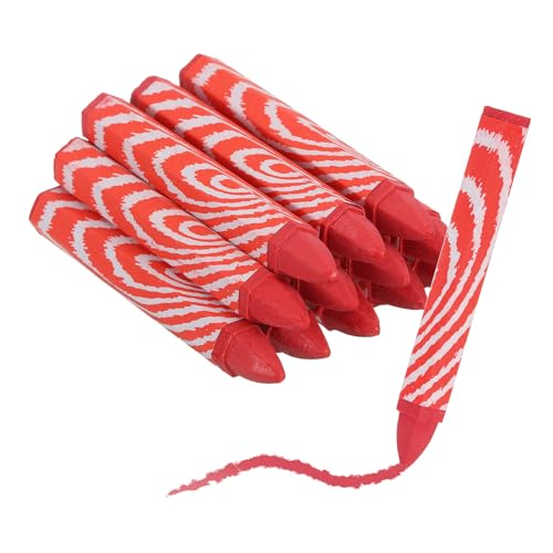sourcing map 12Pcs Lumber Marking Crayons, 4.1 x 0.6 Hex Wax Tire Marker Pen Drawing Crayons for Wood Metal Wood Carton Ceramics Glass Plastic (Red)