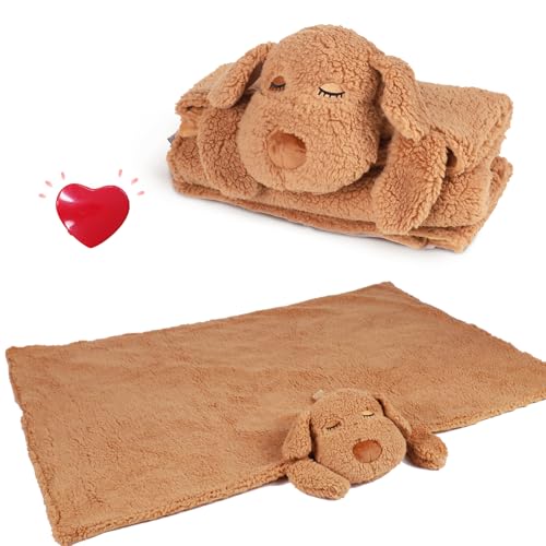 IFOYO Heartbeat Toy - Manta de latido del corazón para cachorros, animal de peluche para aliviar la ansiedad del perro, ayuda calmante para cachorros, ayuda al comportamiento, ayuda de entrenamiento