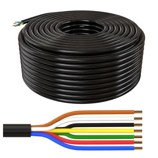 Lumonic 20m FLRYY Fahrzeugleitung 7x1mm² schwarz | 7-adrig | Anhängerkabel | mehradriges KFZ-Kabel | Öl- und Kraftstoffbeständig, flammwidrig | Niedervolt