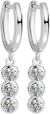 Minimalist 1ct.tw. Diamond Hoop Earrings for Women | Chic D-Color VVS1 Dangle Earrings | Elegant Birthday Gift