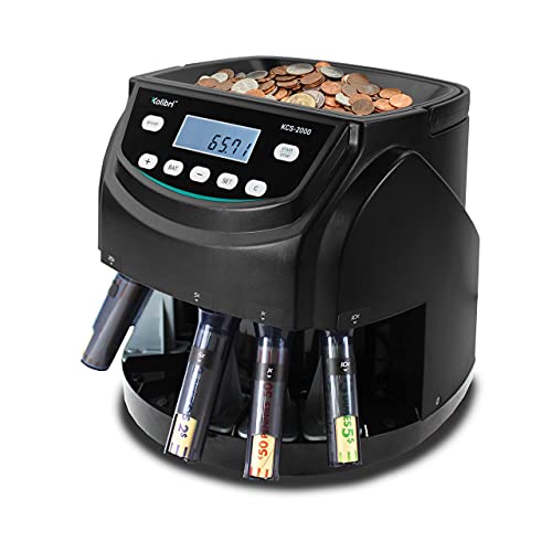 Bundle Kolibri Rook Money Counter With Uv/Mg/Ir Counterfeit Detection, Speed 1,400 Notes/Min + Kolibri Kcs-2000 Coin Counter, Sorter And Wrapper/Roller. Speed 220 Coins/Min - Included Bins & Tubes #TOP4