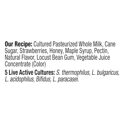 Image of Brown Cow Cream Top Strawberry on the Bottom Whole Milk Yogurt, 5.3 oz. Cup- Creamy, Delicious Yogurt