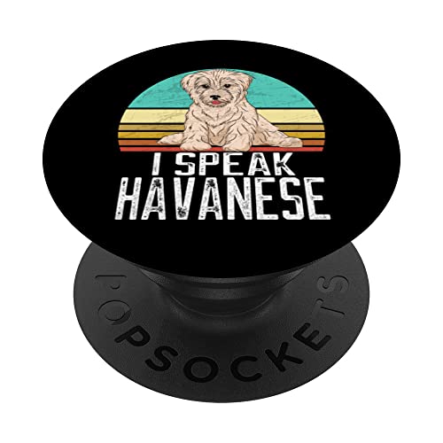I Speak Havanese - Amante y dueño de perros retro Havanese PopSockets PopGrip Intercambiable