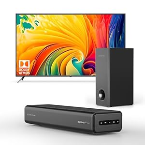 2.1CH Soundbar 100W Sound Bars for Smart TV Subwoofer Included Bluetooth 5.3 Dolby Atmos Soundbars with HDMI-EARC/Optical/AUX Connection Game Mode Surround Home Theater Audio for TV