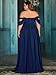VOUIAO Women's Daily Plus Size Dresses A Line Chiffon Wedding Guest Bridesmaid Maxi Dress Prom Evening Party Cocktail Gown Hidden Blue 1XL
