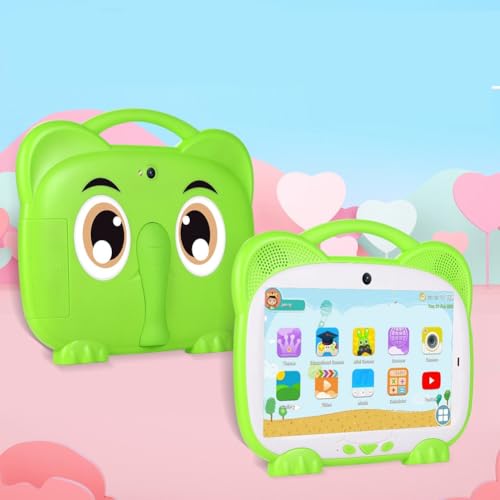 casstaly 7-calowy tablet dla dzieci czterordzeniowy 1+8G podwójna karta WiFi Android 7.0 tablety do nauki edukacji dzieci oprogramowanie dla dzieci, zielony