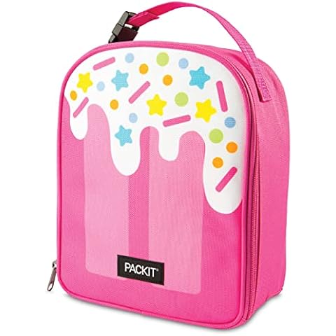 PackIt® Freezable Playtime Lunch Box, Pink Popsicle, Built with EcoFreeze® Technology, Collapsible, Reusable, Zip Closure With Buckle Handle, Perfect for Keeping School Lunches Fresh Large Cover