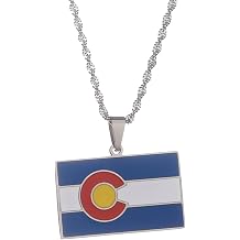 Stainless Steel State of Colorado Map Necklace