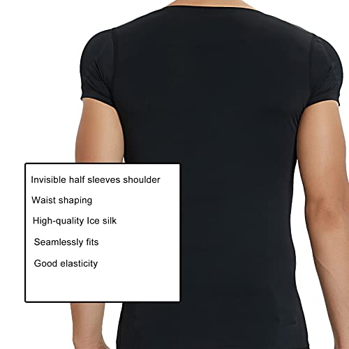 Men's Faux Shoulder Pads T-Shirt for Adult Padded Chest Muscle Invisible Breathable Underwear3