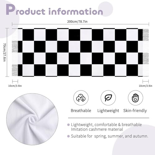 Women's Shawl Scarves, Faux Cashmere Fringe Shawl Wraps for Travel Wedding Party2