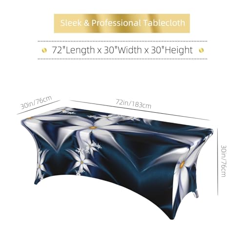 Housse de table rectangulaire en élasthanne premium EdWal à motif floral - 6