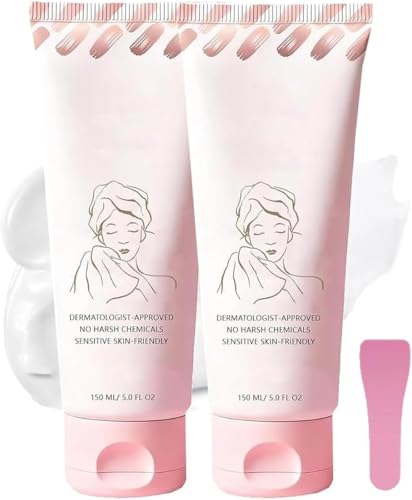 No Shave Hair Removal Cream, Gentle Hair Removal Cream for Women & Men – Safe for Sensitive Skin, Moisturizes and Nurtures Skin, Suitable for Legs, Arms, and Bikini Area (2PCS)