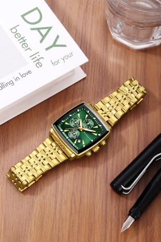 Image of Giordano Multi Function Watch for Men with Square Dial, Stainless Steel Strap and Date Display