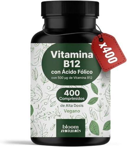 Vitamina B12 500 µg con Ácido Fólico – 400 Comprimidos Veganos – 400 Días de Suministro – Alta Dosis – Producido en Alemania – Analizado en Laboratorio Vitamina B12 500 µg con Ácido Fólico – 400 Comprimidos Veganos – 400 Días de Suministro – Alta Dosis – Producido en Alemania – Analizado en Laboratorio