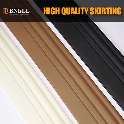 Bnell Flexible Wall Base Moulding Trim, Peel And Stick Rubber Baseboards Molding,4 In(W) X 16.4 Ft(L) Self-Adhesive Feet Vinyl Wall Base Cove Base (16.4Ft, Cream Color) #TOP4