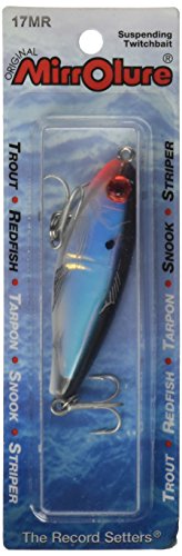 MirrOLure 17MR-21 Mirrodine Suspend Twitchbait Black Bk/White/Silver 2 5/8in 3/8oz