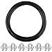 15M Cuerda de Alambre de Acero Inoxidable, Cuerda de Acero de 3 mm con 6 Piezas, Abrazadera de Cable de Alambre M3, Tendedero de Cable de Acero Revestido de Plástico para Ropa (Negro)