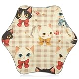 Cartoon Plaids Kitten Veiligheid Paraplu Regen & Winddicht Paraplu met Reflecterende Strip Met Easy-Grip Haak Handvat voor Kinderen Jongens en Meisjes