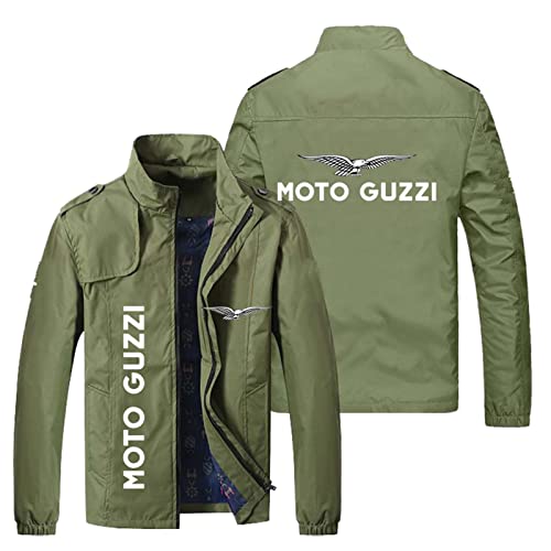 COZY LS Veste Homme Vestes Légères pour Moto Guzzi Loisirs Manteau Col Montant Extérieur Coupe-Vent Sweat - Cadeaux Ados-Army Green||L Cover