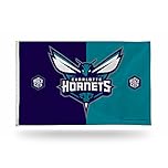 Rico Industries NBA 3-Foot by 5-Foot Single Sided Banner Flag with Grommets, Charlotte Hornets