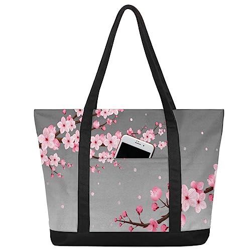 bisibuy Flower Branch Cherry Blossom Tote Bag Tote Bag...