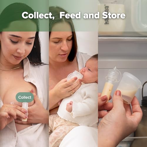 haakaa Silicone Colostrum Collector (0.2oz./6ml,6pcs) & Lidded Cup (0.75oz./25ml) Pack - Collect, Store & Feed Colostrum Ready-to-Use Pack, Reusable Colostrum Syringes Set for Liquid Gold by haakaa - Image 3