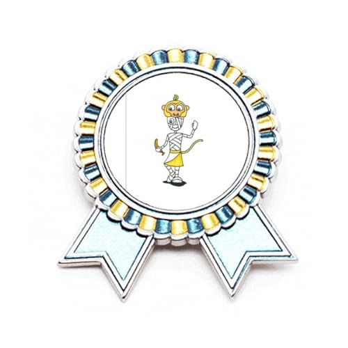 Broche singe égyptien en métal taille M avec chapeau traditionnel