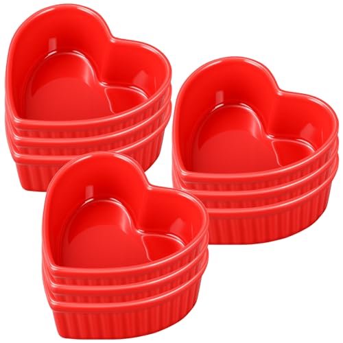 9 Pc Red Ceramic Baking Bowls