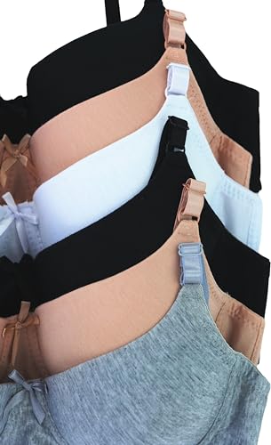 Image of ToBeInStyle Women's Pack of 6 Padded Assorted Styles Supportive Bras Cup Size - A to DDD