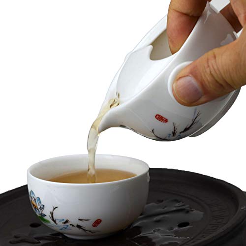Image of Liang baobao Convenient Teapot Cup Porcelain Teacup White Glazed Travel tea set (Lotus)