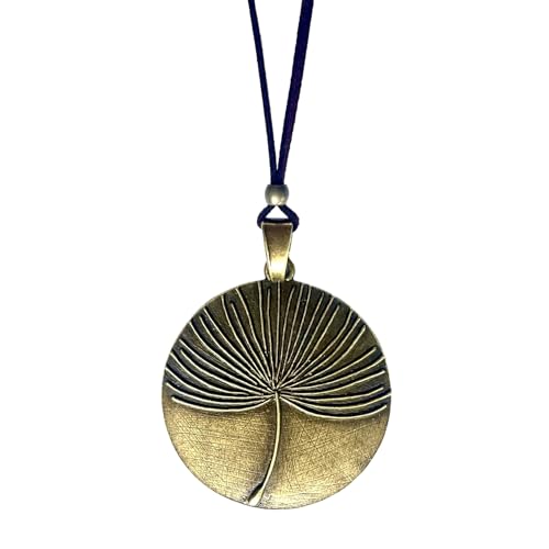 ASTER ALHELÍ Collier Femme Long Pendentif Pissenlit en Ton Bronze – Sautoir Bohème avec Cordon...