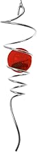 CIM Metal Wind Chime Spiral Tail Red Dimensions: 7.5 x 28 cm Ball Diameter 5 cm with Ball Bearing Swivel, Hook, 1 m Nylon Cord and Glass Ball