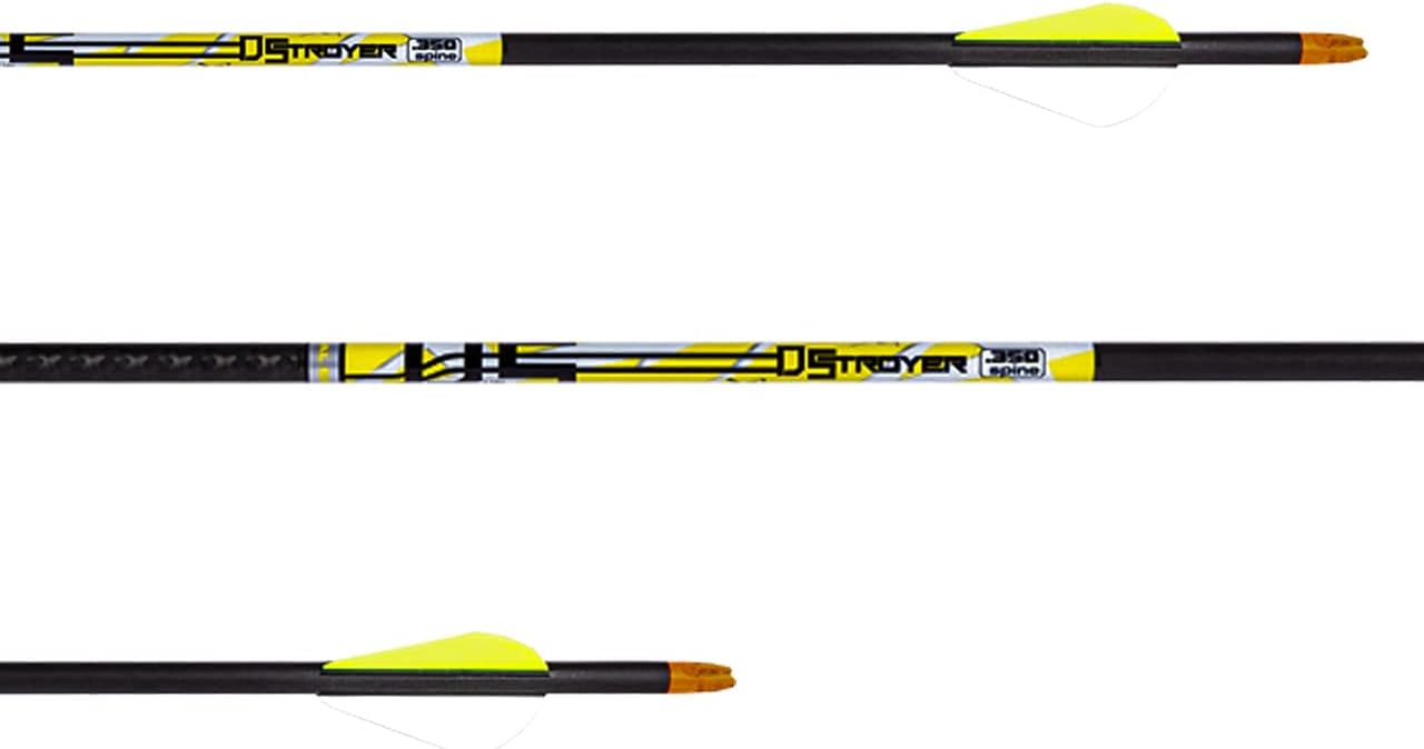 Carbon Express D-Stroyer 500 Spine, 6-Pack of Fletched Arrows, Available in 400 & 500 Spine