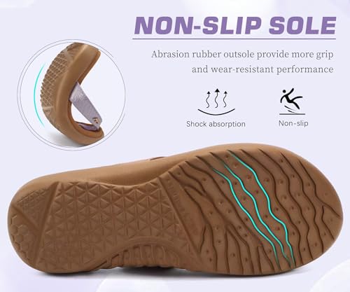 Image of jiajiale Womens Fashion Orthotic Flip Flops Ladies Slip On Lightweight Comfortable Thick Cushion Yoga Mat Thong Sandals With Plantar Fasciitis Arch Support