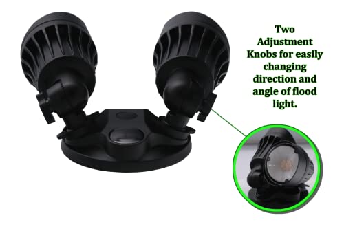 Homenhancements Led Black 2-Light Bullet Flood Light Site Landscape Double Outdoor Flood Exterior Light Fixture Spot Light 3000K Dual Head Light Fixture #TOP4