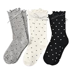 [3 Pairs]white Polka Dots + Black Polka Dots + Light Gray Polka Dots