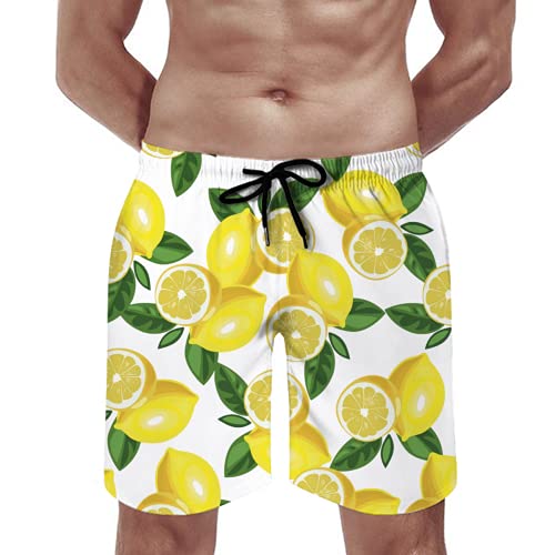 Giotrwy Men Swim Trunks With Mesh Lining Lemon Swim Shorts For Men Quick Dry Beach Swimming Board Shorts With Pockets Xl #TOP4