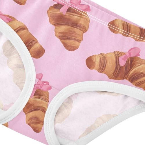 Wusikd Pink Croissants Girls' Underwear Cotton Girls Briefs Soft Toddler Underwear 2T4