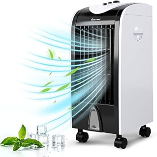 COSTWAY Evaporative Cooler, 3-in-1 Portable Air Cooling, Fan, and Humidifier with 3 Speeds