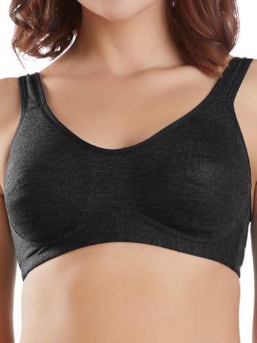 Image of SONARI Women's Cotton Polyester Lightly Padded Wire Free Seamless Bra Green