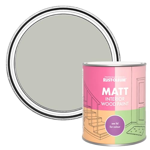 Image of Rust-Oleum Grey Interior Wood Paint in Matt Finish - Tyne Fog 750ml